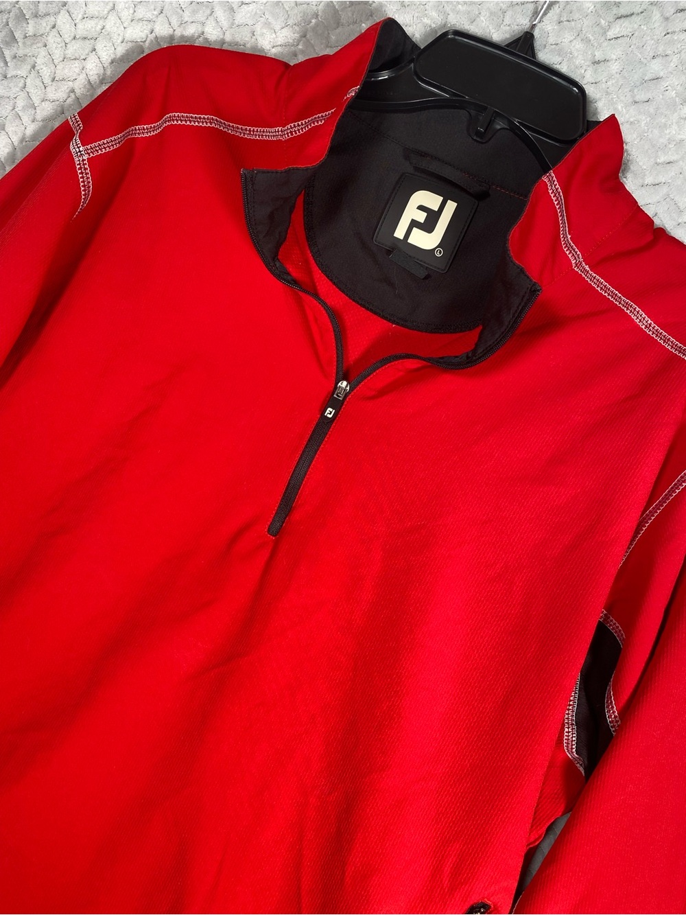 FootJoy FJ Mens Sport Windshirt 1/2 Zip Golf Jacket Pullover Red Large L